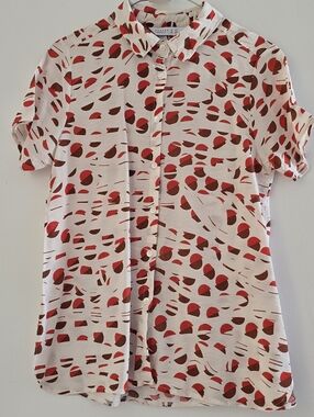 Compania Fantastca Red & Brown Dot Print Button-Up Shirt